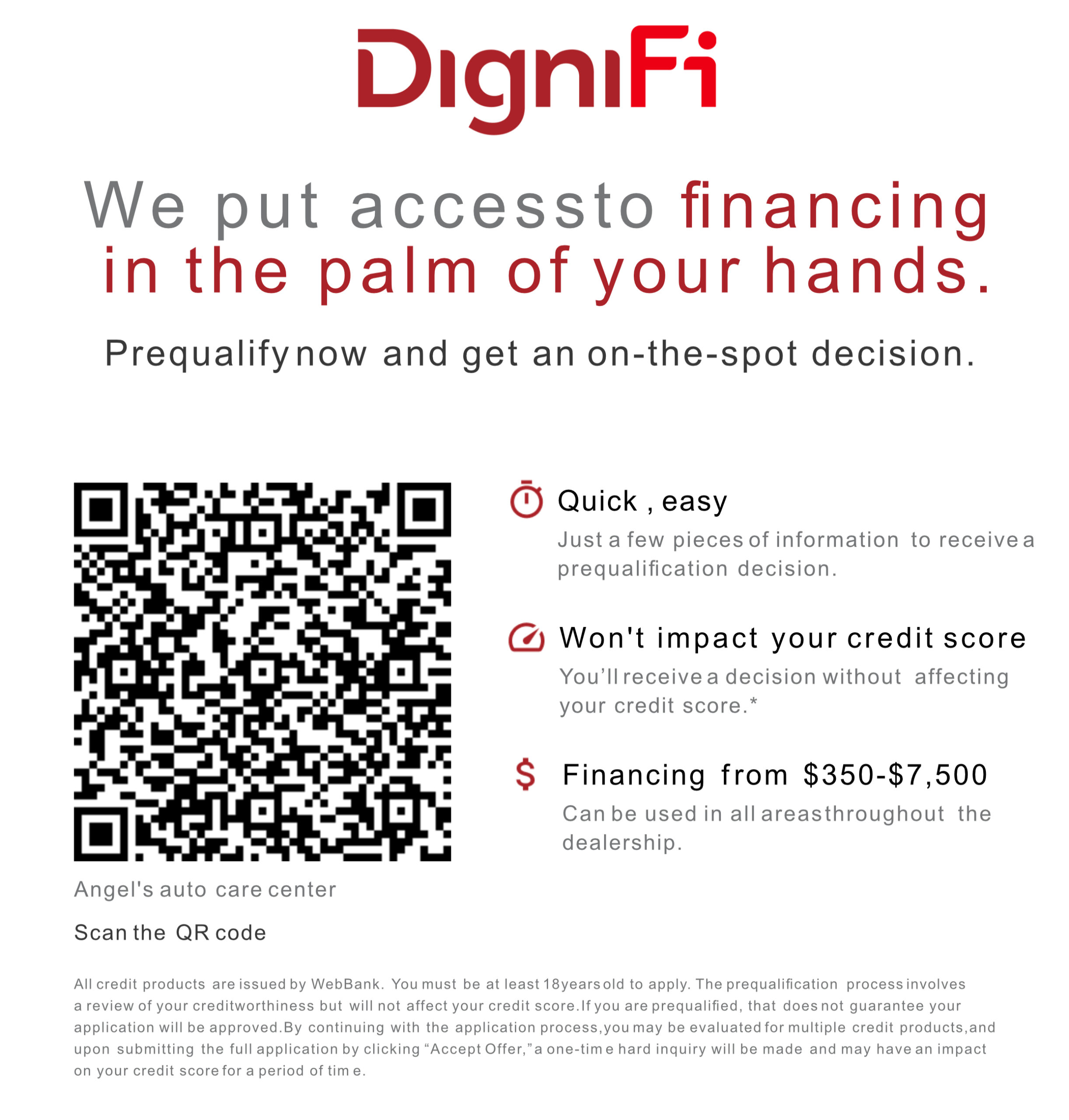 Dignify qr code and details